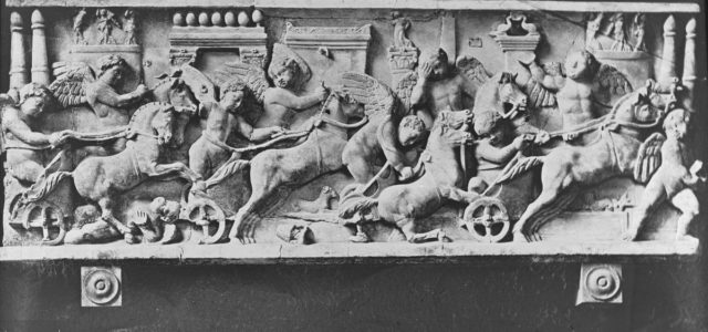 Chariot race of Cupids; ancient Roman sarcophagus in the Museo Archeologico (Naples). Brooklyn Museum Archives, Goodyear Archival Collection Photo Credit