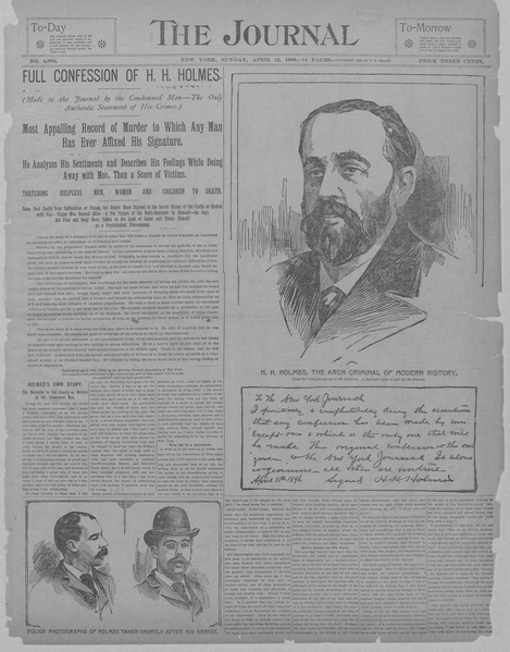 H H Holmes Hanged murder castle Scranton Tribune Newspaper Mockup V2 
