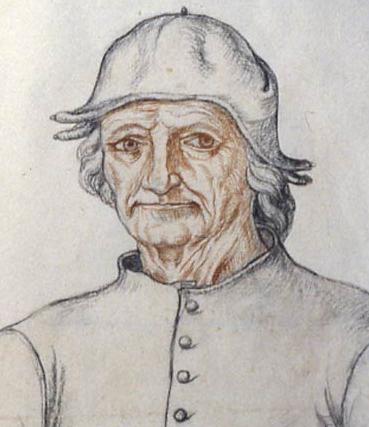 A portrait of Hieronymus Bosch (lived from c. 1450–August 9, 1516), also from Brabant, c. 1550. Widely considered one of the most notable figures in early Dutch painting.