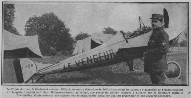 Gilbert with Morane-Saulnier combat monoplane during WW1