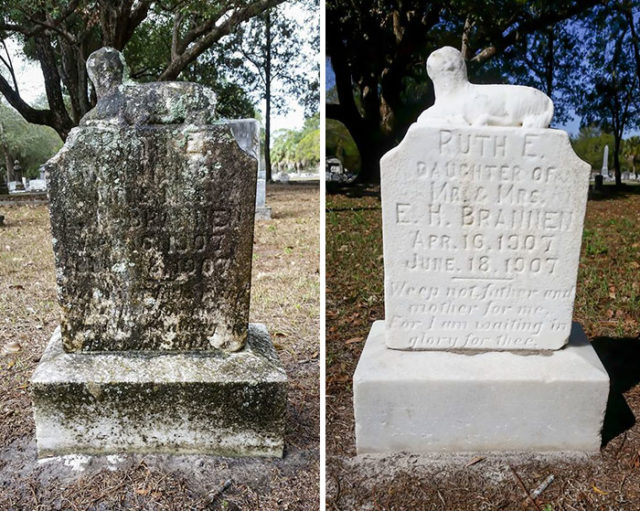 Ruth E. tombstone. Photo Credit : The Good Cemetarian