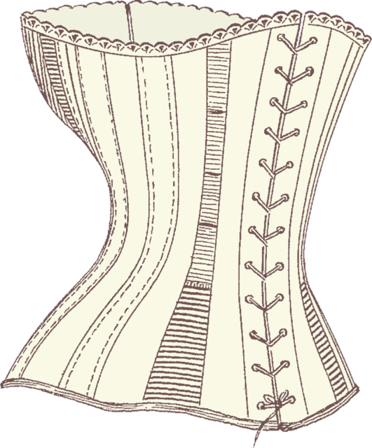 Backside of a corset, 1890