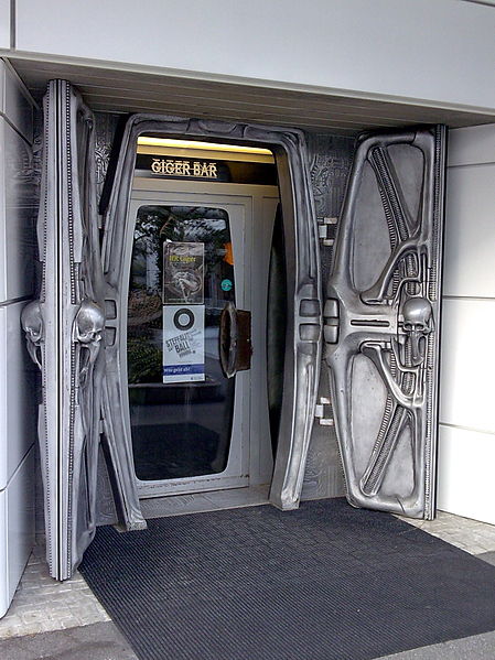 Entrance to the Giger Bar in Chur, Switzerland. Author:  Adrian Michael  CC BY SA3.0