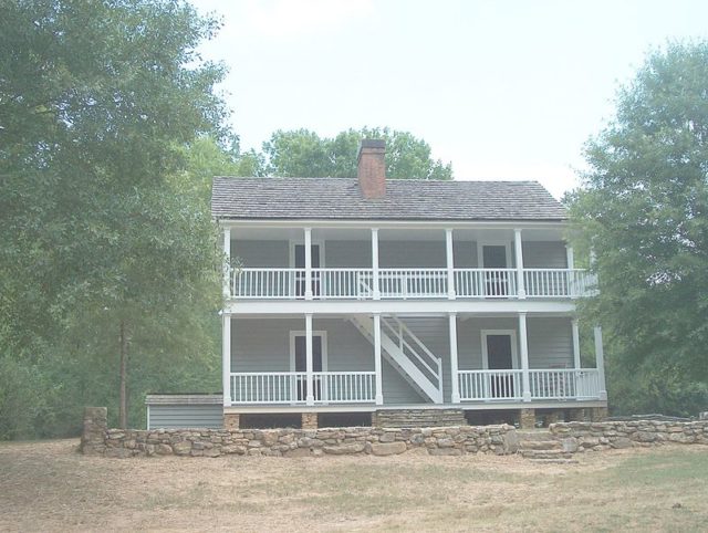 Worcester House, the surviving house in New Echota, was Samuel Worcester’s home. Photo credit