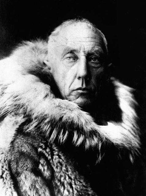 Roald Amundsen in fur skins.
