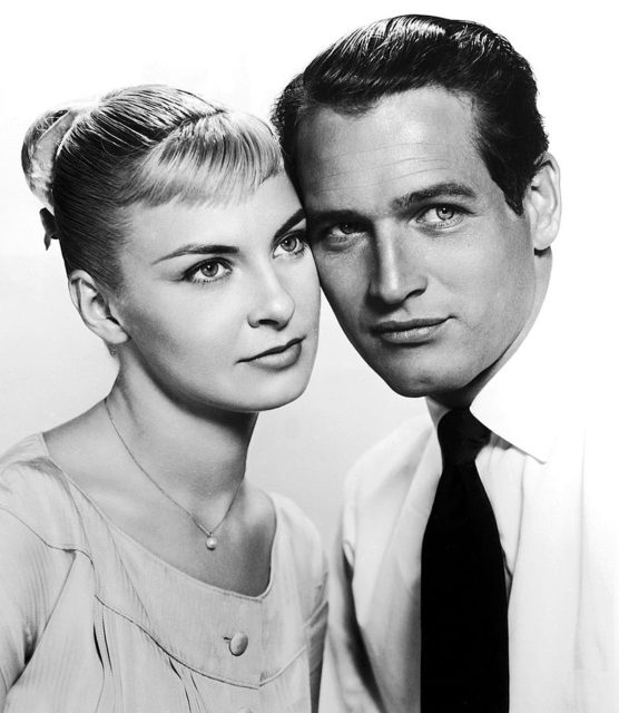 Publicity portrait of the movie The Long, Hot Summer, with the not-yet-married Paul Newman and Joanne Woodward.