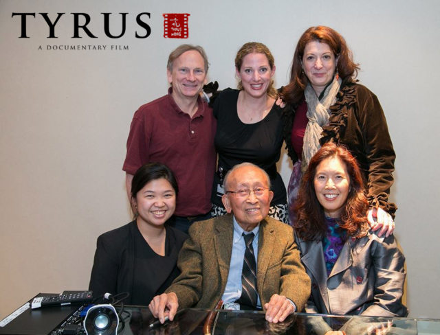 Part of the team that was working on the documentary TYRUS, with Tyrus Wong in the middle. Author: Gwenwynne. CC BY-SA 4.0