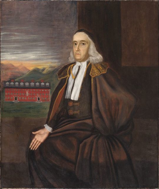 Portrait of William Stoughton by an unknown artist, c. 1700.