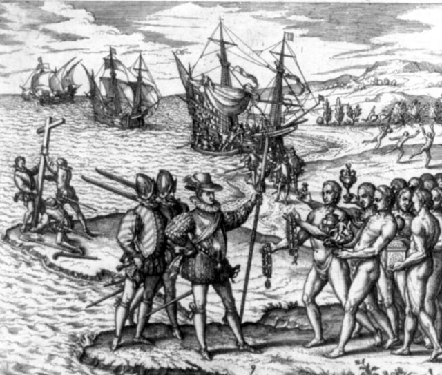 Cristóbal Colom landed on Hispaniola.