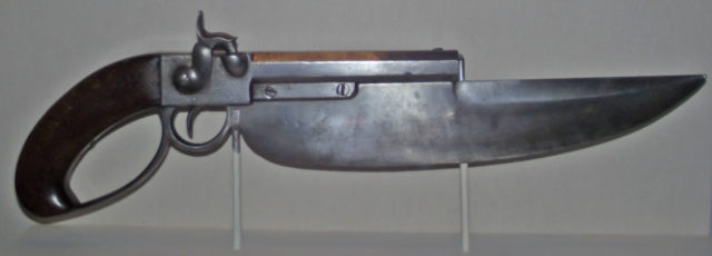 Elgin Cutlass Pistol at The Mariners’ Museum in Newport News, Virginia Author: Neochichiri11 CC BY-SA 3.0