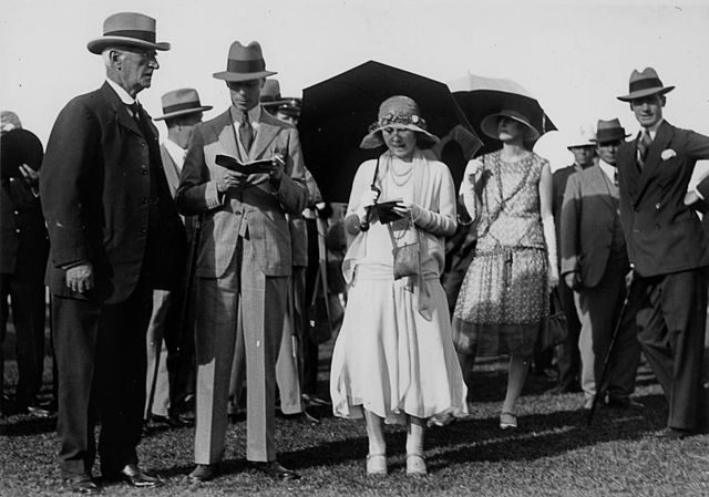 The duke and duchess at Eagle Farm Racecourse, Brisbane, during a tour of the empire in Australia in 1927