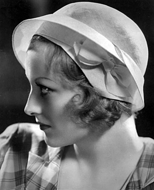 Crawford in profile, a photo from 1932
