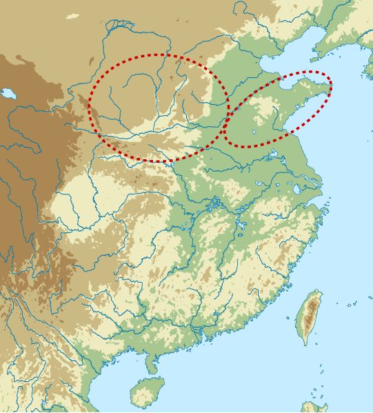Area of the Longshan culture (3000–2000 BC) in northern China, based on Liu Li and Chen Xingcan (2012), “The Archaeology of China: From the Late Paleolithic to the Early Bronze Age”, Cambridge University Press, Photo b Kanguole, CC BY-SA 4.0