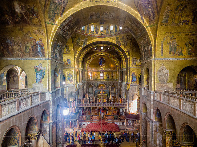 The interior of the Basilica is the most beautiful of all churches in Venice.
