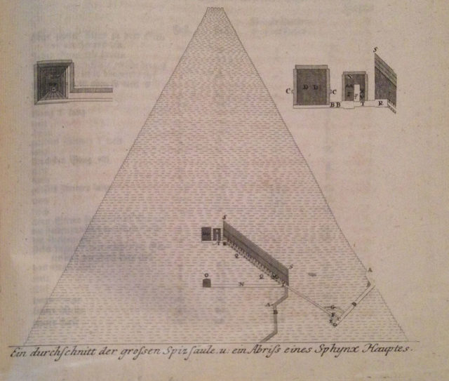 Richard Pococke’s sketch of Pyramid of Cheops from 1754. Photo by Bairuilong, CC BY-SA 4.0.