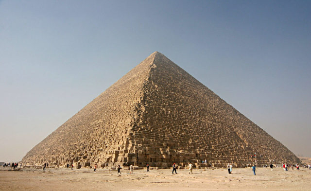 Still intact millennia after it was built, the Cheops Pyramid. Photo by Nina, CC BY 2.5.