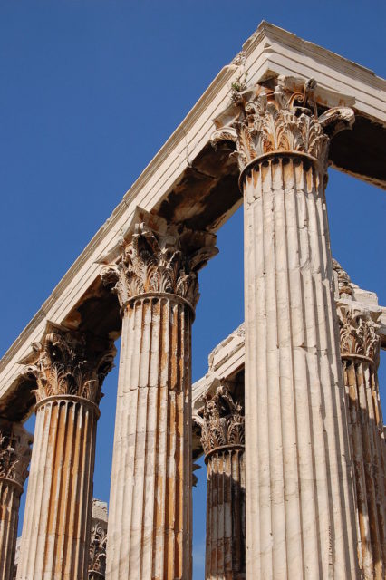 The capitals of some of the columns made in Corinthian style.