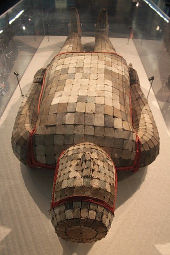 A Chinese Eastern Han (25-220 AD) burial suit with silver thread connecting the pieces of jade covering the deceased. Author: Gary Lee Todd CC BY-SA 4.0