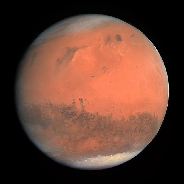 Mars in natural color in 2007. Author: ESA CC BY-SA 3.0