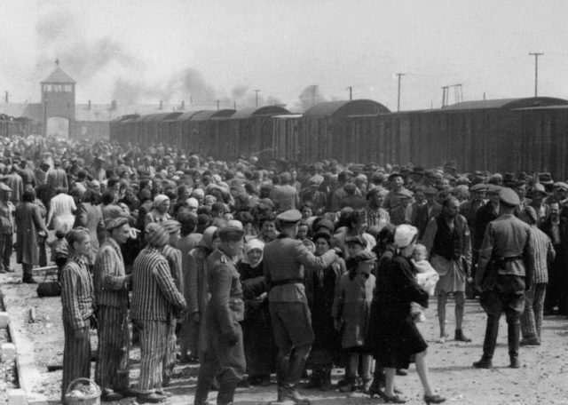 “Selection” of Jews on the ramp at Auschwitz-II (Birkenau), May/June 1944