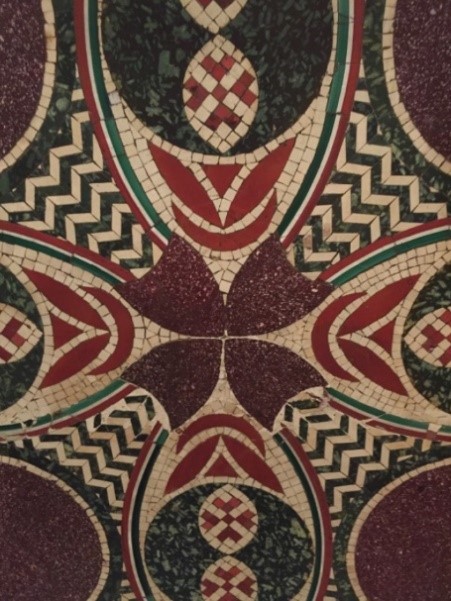 A section of mosaic floor, circa 35 A.D., excavated from the ships of Nemi and later used as a NYC coffee table. Photo Courtesy: Manhattan District Attorney