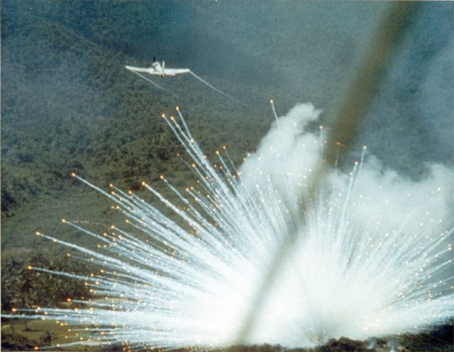 A-1E drops white phosphorus bomb 1966