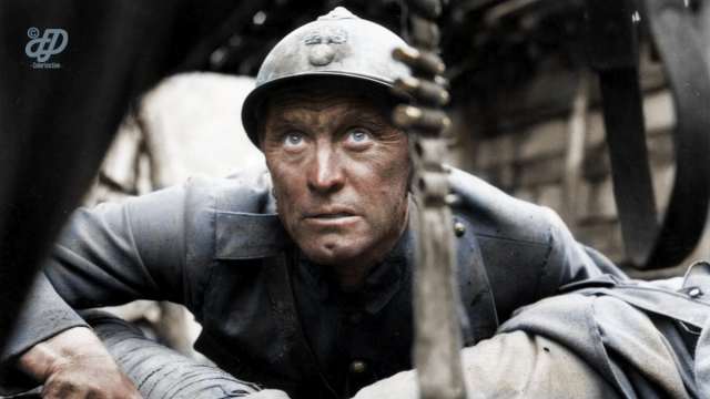 Kirk Douglas as the French Colonel Dax in ‘Paths of Glory’ (1957)(Color by Frédéric)