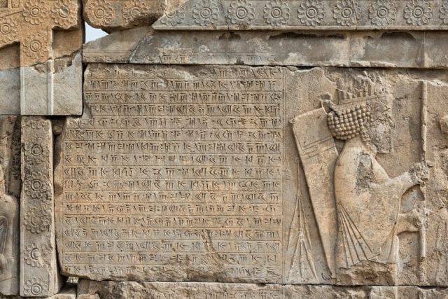 Bas-relief at the Apadana, Persepolis, Iran