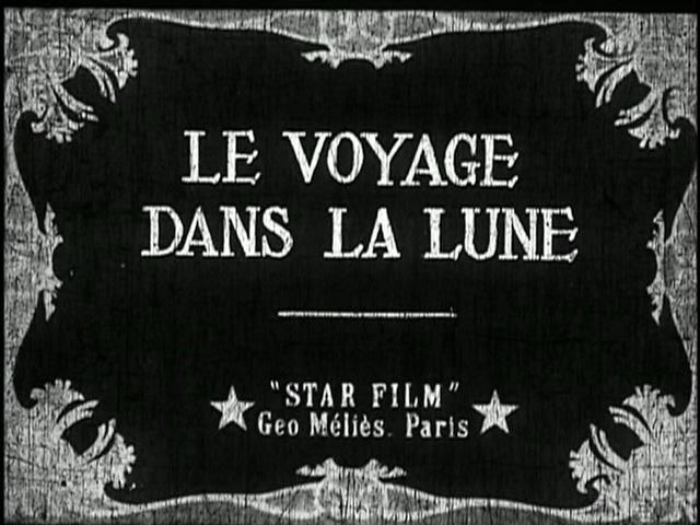 Opening title card for the 1902 Georges Méliès film Le voyage dans la lune.