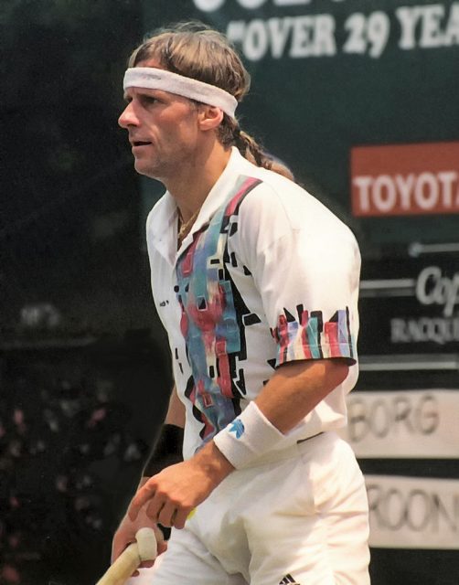 Björn Borg (11 Major singles titles, world No.1 for 109 weeks; pictured in 1991) Author: : C ThomasCC BY 2.0