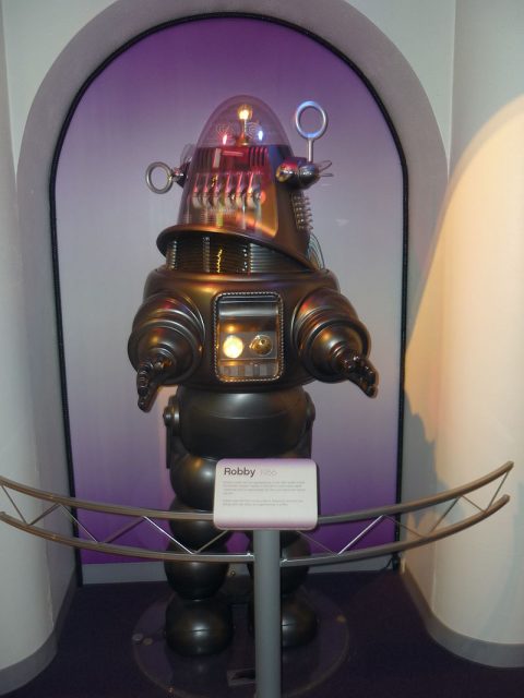 A replica of Robby the Robot that was featured in the 1956 film “Forbidden Planet”, at the Robot Hall of Fame, inaugural class of 2004, in Carnegie Science Center, Pittsburgh, PA.