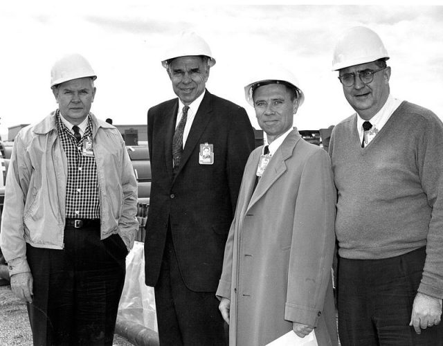 Seaborg (second from left) during Operation Plumbob