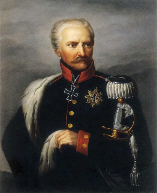 Gebhard Leberecht von Blücher, Fürst von Wahlstatt (16th December 1742 – 12th September 1819). He is famous for leading his army against Napoleon I at the Battle of the Nations at Leipzig in 1813 and the Battle of Waterloo in 1815