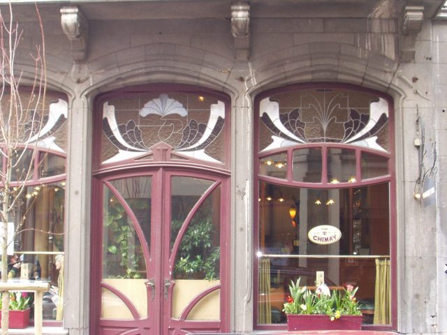 Art Nouveau café in Brussels, Belgium (Saint-Gilles). Author: µµ CC BY2.0