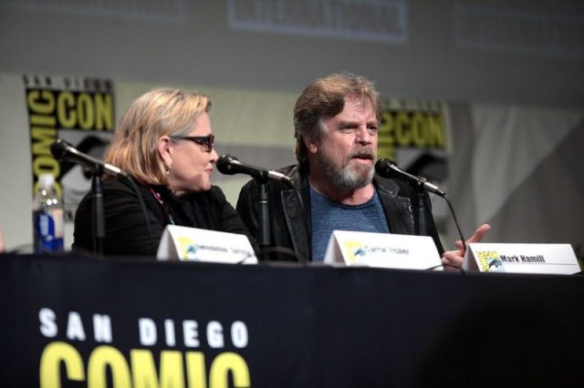 Carrie Fisher and Mark Hamill speaking at the 2015 San Diego Comic Con International, for “Star Wars: The Force Awakens”, at the San Diego Convention Center in San Diego, California.Author: Gage Skidmore CC BY-SA 2.0