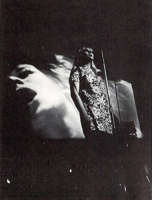 Nico at Andy Warhol’s Exploding Plastic Inevitable, where she performed with the Velvet Underground, circa 1967