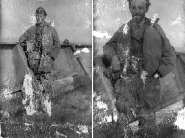 Portraits captured from unknown soldiers on the coast of France. Levi Bettweiser and the Rescued Film Project urges anyone to let them know if they recognize someone in these photos. Photo Credit: Rescued Film Project