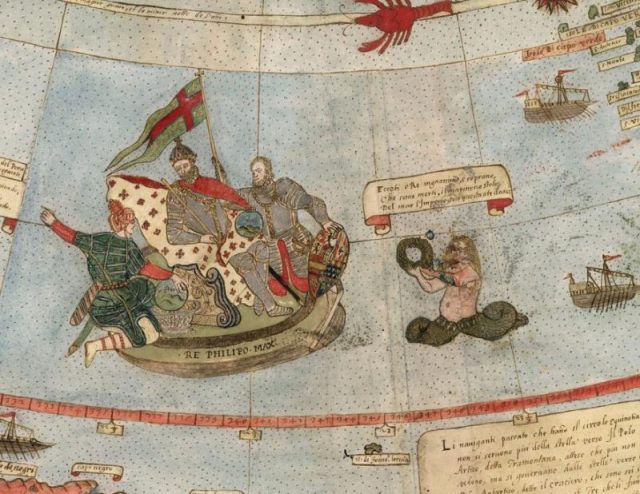 King Philip II of Spain off the coast of South America. Photo Courtesy: DAVID RUMSEY MAP COLLECTION