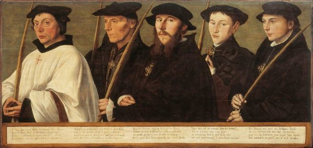 Five Members of the Utrecht Brotherhood of Jerusalem Pilgrims, painting by Jan van Scorel