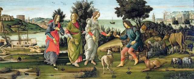 The judgment of Paris by Sandro Botticelli, c. 1485–1488