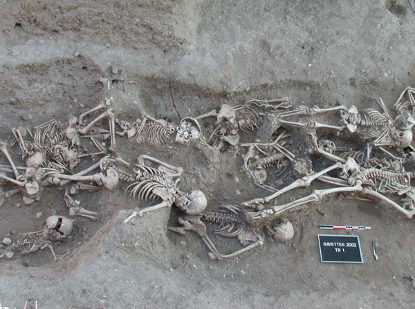 Skeletons in a mass grave from 1720–1721 in Martigues, France, yielded molecular evidence of the orientalis strain of Yersinia pestis, the organism responsible for bubonic plague. The second pandemic of bubonic plague was active in Europe from AD 1347, the beginning of the Black Death, until 1750.