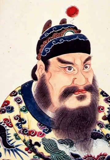 A portrait painting of Qin Shi Huangdi, first emperor of the Qin Dynasty, from an 18th-century album of Chinese emperors’ portraits.