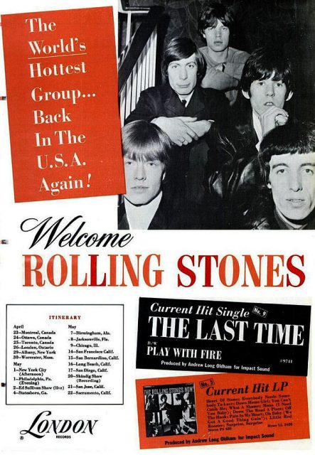 Trade ad for 1965 Rolling Stones’ North American tour.