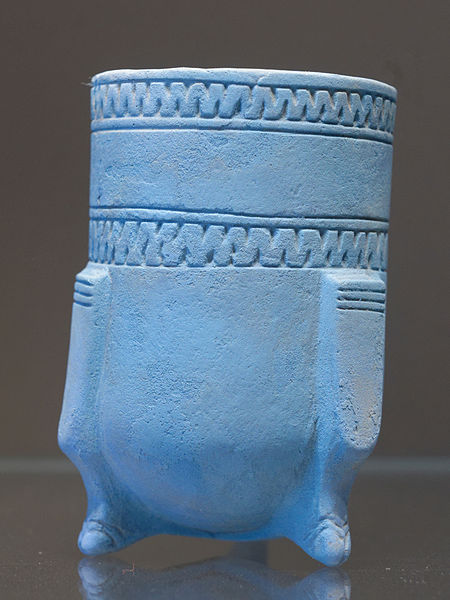 Egyptian blue goblet from Mesopotamia, 1500–1300 BC. This was the first synthetic blue, first made in about 2500 BC.