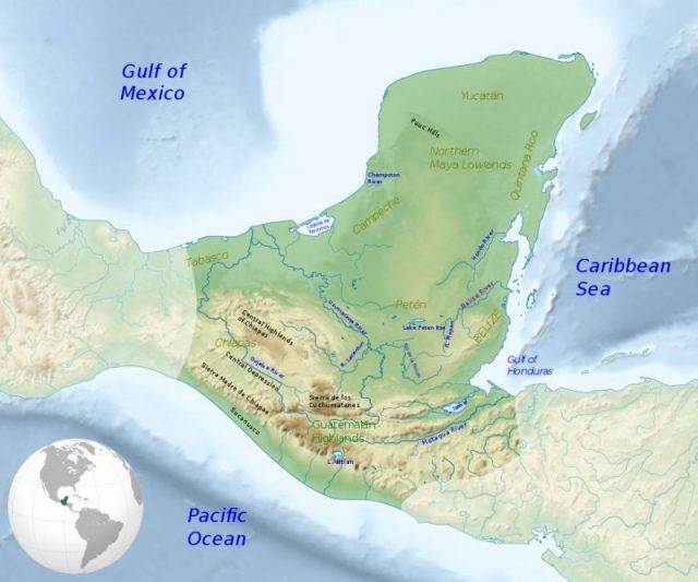 Maximum extent of the Maya civilization. Photo: Simon Burchell -CC BY-SA 4.0