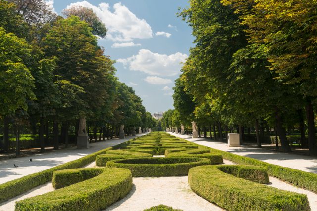 Madrid (Spain): gardens in the Park of Buen Retiro