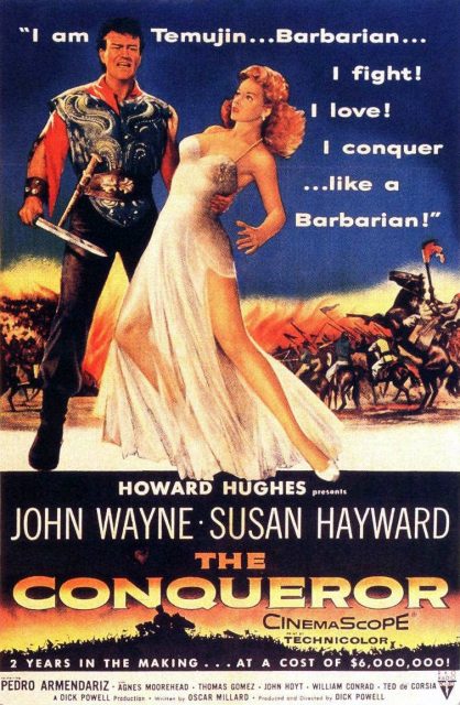 Poster for the film The Conqueror (1956).