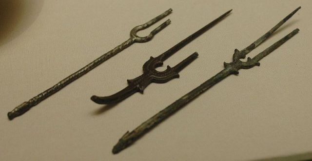 Persian forks, bronze-made, and dated to the 8th and 9th centuries