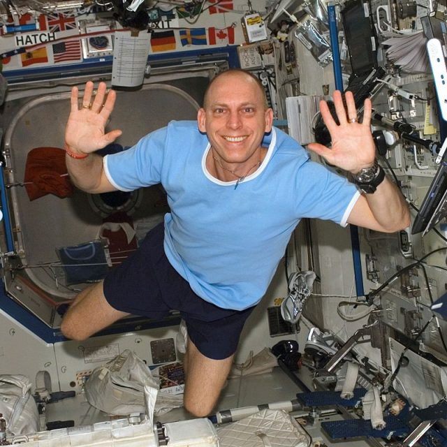 Anderson in the Destiny module of the International Space Station