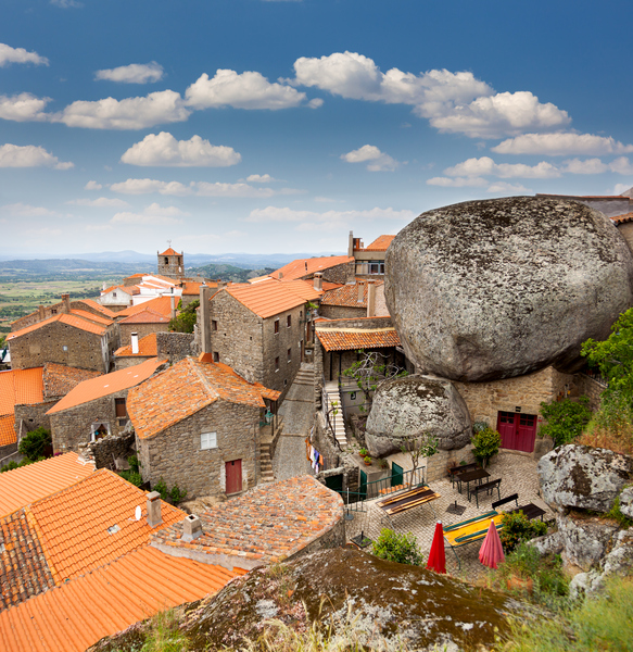 Monsanto village view with the bell tower / Portugal / Europe